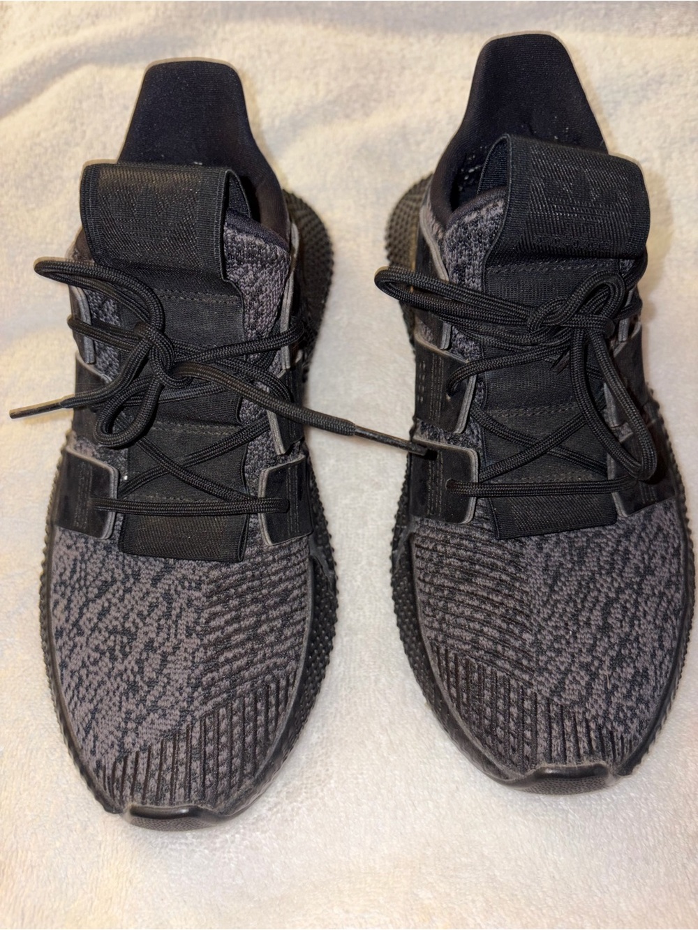 adidas Kids Black and Gray Knit Lace-Up Sneakers